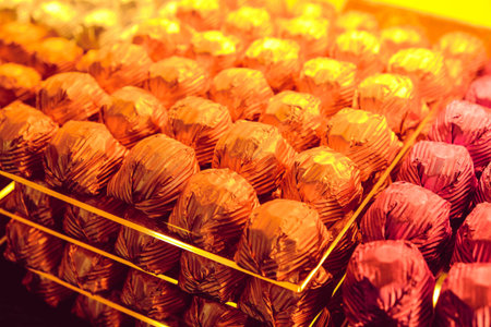 a lot of variety chocolate pralines