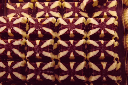 a lot of variety chocolate pralinesの写真素材