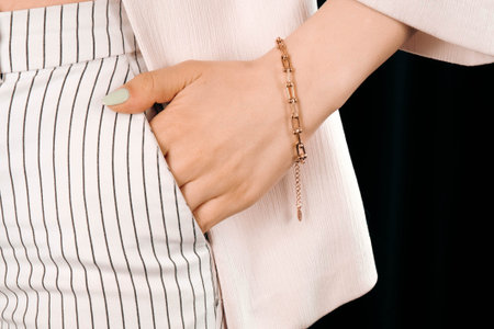 Precious Gold and Diamond Jewelry for Herの写真素材