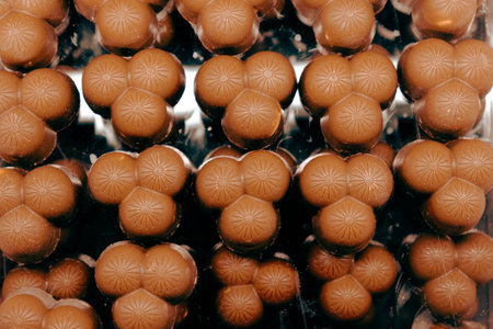 a lot of variety chocolate pralinesの写真素材