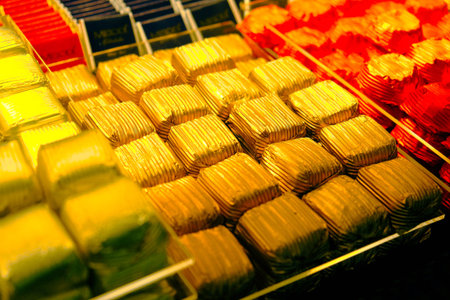 a lot of variety chocolate pralinesの写真素材