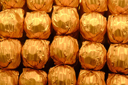 a lot of variety chocolate pralinesの写真素材