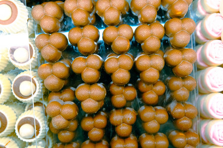 a lot of variety chocolate pralines