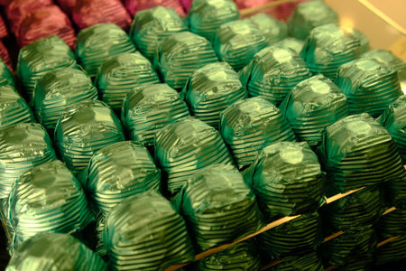 a lot of variety chocolate pralinesの写真素材