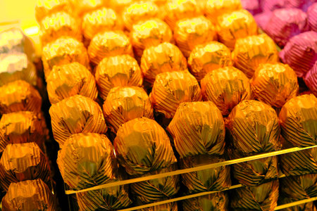 a lot of variety chocolate pralinesの写真素材