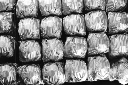 a lot of variety chocolate pralinesの写真素材