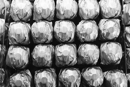 a lot of variety chocolate pralinesの写真素材