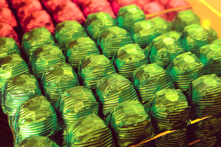 a lot of variety chocolate pralinesの写真素材