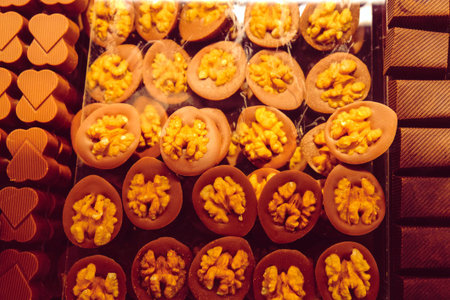 a lot of variety chocolate pralines