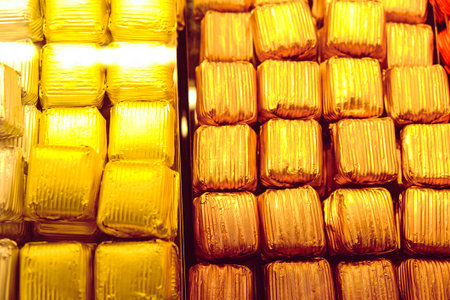 a lot of variety chocolate pralinesの写真素材