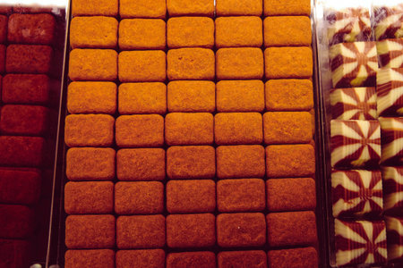 a lot of variety chocolate pralinesの写真素材