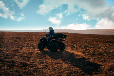 helmet sitting on atv quad bike