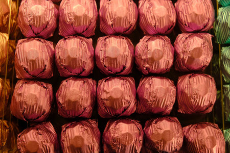 a lot of variety chocolate pralines