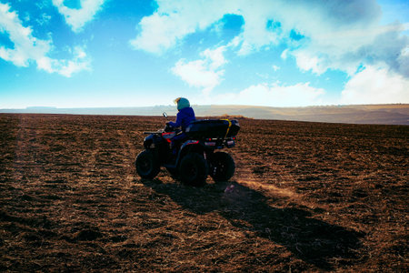 helmet sitting on atv quad bike