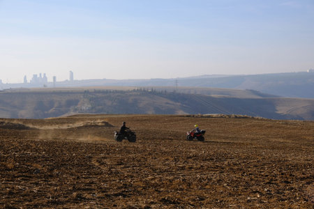 helmet sitting on atv quad bike