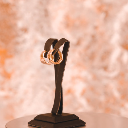 Glamorous Gold and Diamond Wedding Ringsの写真素材