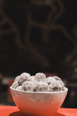 a lot of variety chocolate pralinesの写真素材