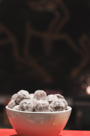 a lot of variety chocolate pralinesの写真素材