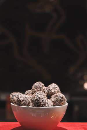 a lot of variety chocolate pralinesの写真素材