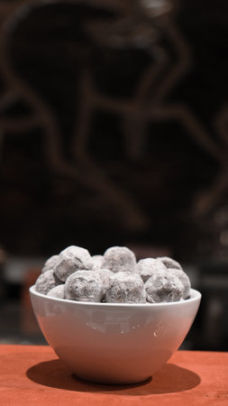 a lot of variety chocolate pralinesの写真素材