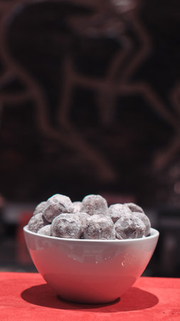 a lot of variety chocolate pralinesの写真素材