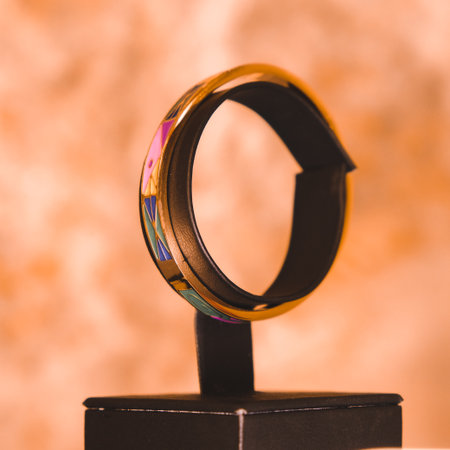 Glamorous Gold and Diamond Wedding Ringsの写真素材