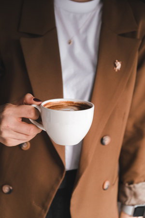 A perfect cup of coffee to start your dayの写真素材