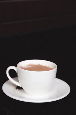 Classic coffee served in a simple mugの写真素材