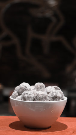 a lot of variety chocolate pralinesの写真素材