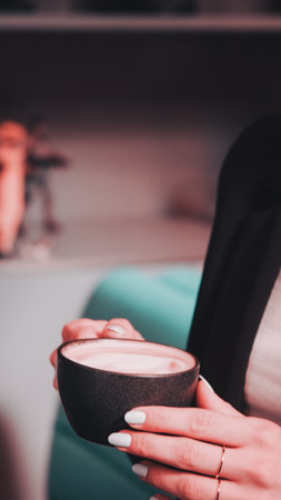 A cup of coffee that's here to make your day brighterの写真素材