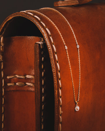 Beautiful golden jewelery with precious stones and diamondsの写真素材