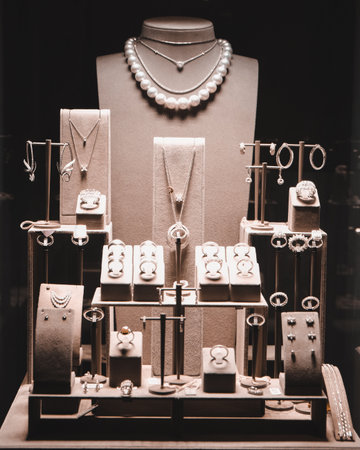 stylish jewelry like silver, gold, diamonds, precious stones.の写真素材