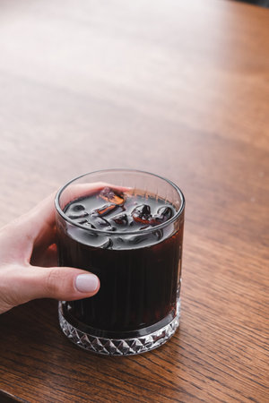 Classic coffee served in a simple mugの写真素材