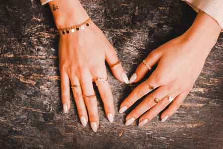 Luxurious Jewelry Pieces: Gold and Diamonds Togetherの写真素材