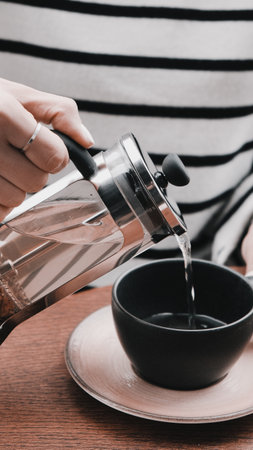 A perfect cup of coffee to start your dayの写真素材