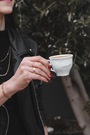 A perfect cup of coffee to start your dayの写真素材