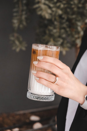 Classic coffee served in a simple mugの写真素材