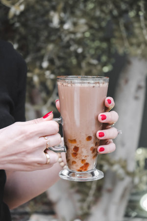 Classic coffee served in a simple mugの写真素材