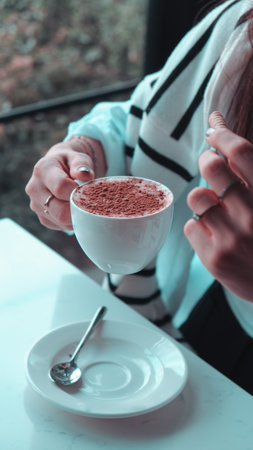 A perfect cup of coffee to start your dayの写真素材