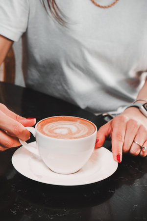 A delicious cup of coffee waiting for youの写真素材