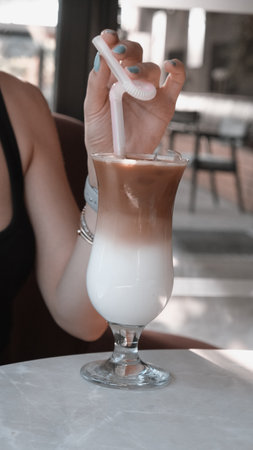 Classic coffee served in a simple mugの写真素材