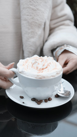 A delicious cup of coffee waiting for youの写真素材