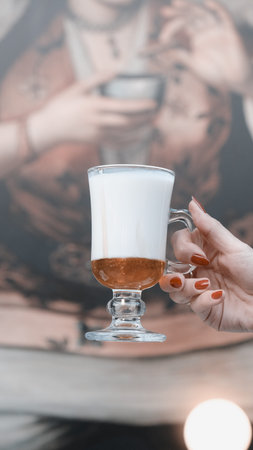 Relaxing coffee break with a hot drink