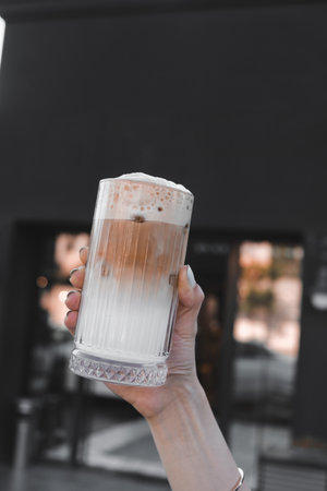 A steaming cup of coffeeの写真素材