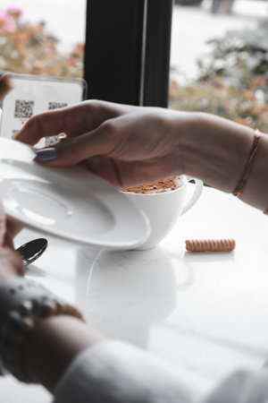 A cup of coffee that's here to make your day brighterの写真素材