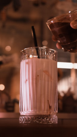 Freshly brewed coffee served in a stylish cupの写真素材