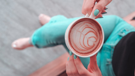 A cup of coffee that's here to make your day brighterの写真素材