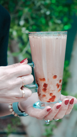 Relaxing coffee break with a hot drinkの写真素材