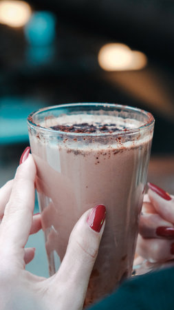 Relaxing coffee break with a hot drinkの写真素材