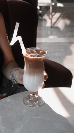 Classic coffee served in a simple mugの写真素材